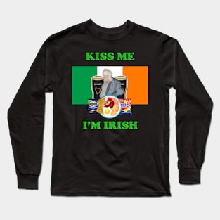 Kiss Me I'm Irish Paddy Losty the Pintman Long Sleeve T-Shirt